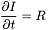 \[\frac{\partial I}{\partial t} = R\]